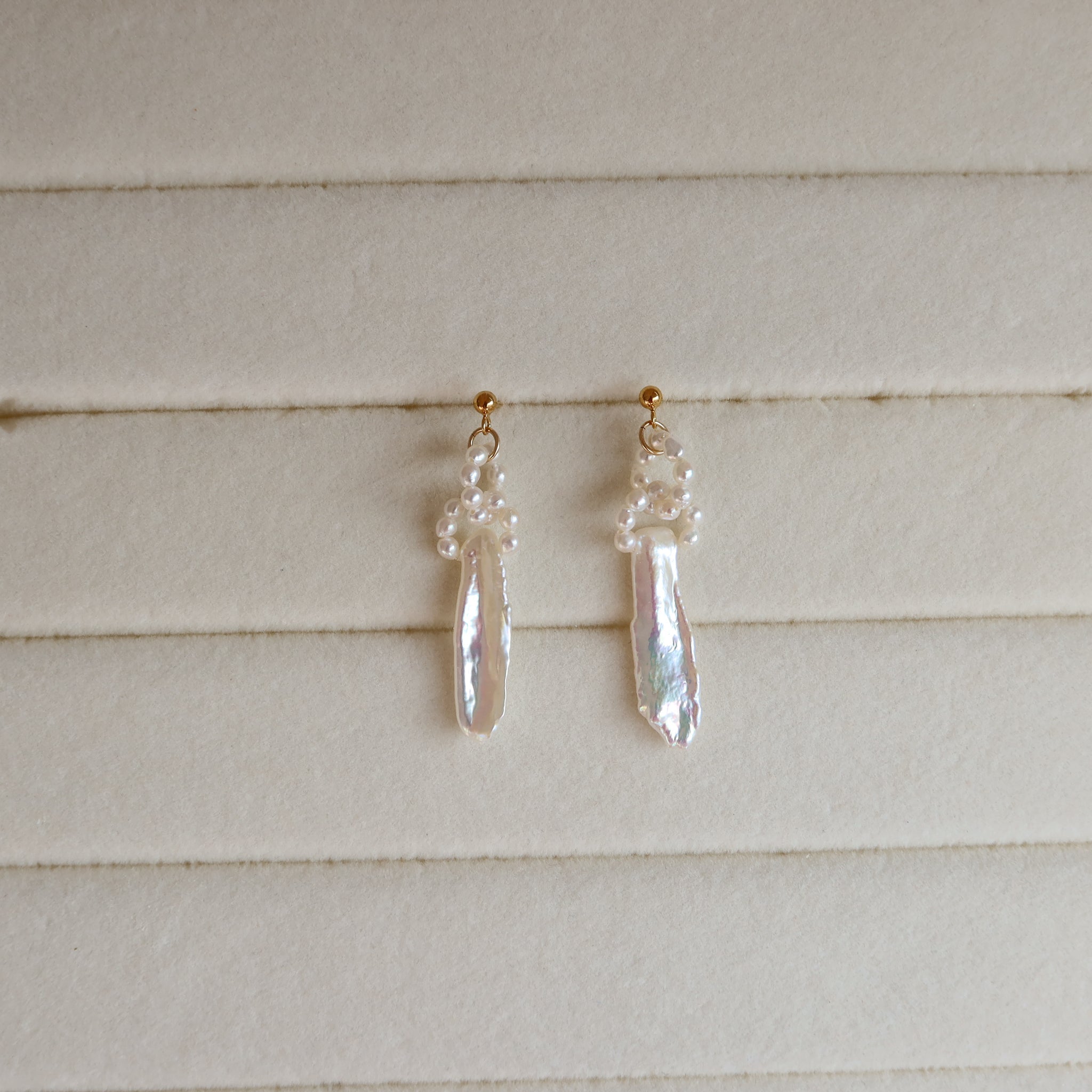 Biwa Pearl Dangle Earrings