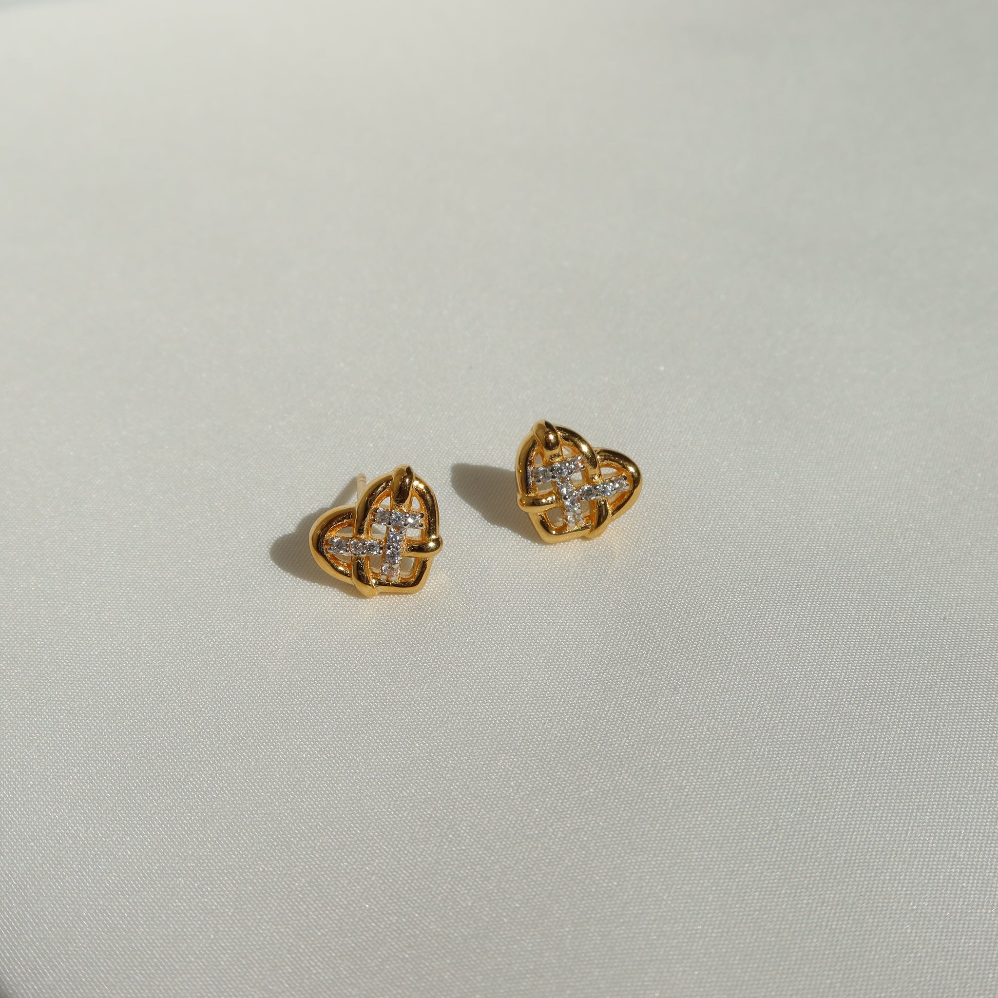 Braided Heart Ear Studs